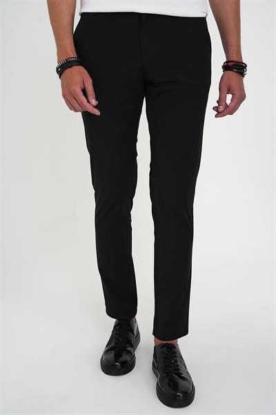 Comfort Fit Esnek Pamuk Spor Siyah Pantolon P 1190