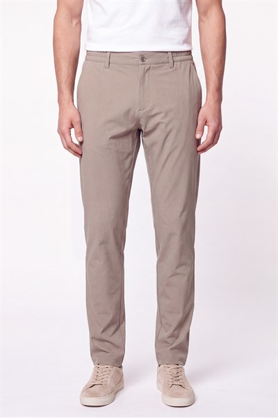 Comfort Fit Esnek Pamuklu Yan Cep Bej Jogger Pantıolon P 1220