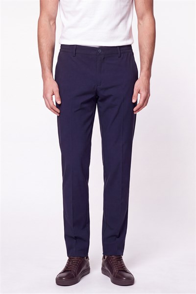 Comfort Fit Esnek Pamuklu Yan Cep Lacivert Jogger Pantıolon P 1220
