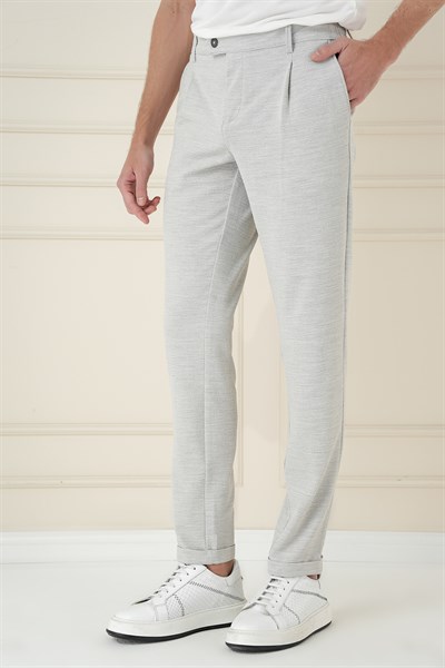 Comfort Fit Gofre Dokulu Beli Lastikli Pileli Taş Jogger Pantolon P 1174