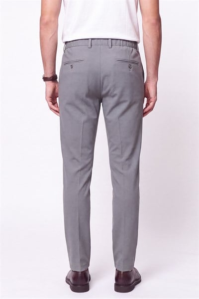 Comfort Fit Gofre Kumaş Esnek Pamuk Gri Jogger Pantolon P 1224