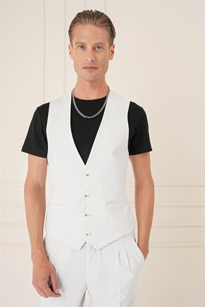 Comfort Fit Gofre Kumaş Pamuk Yelekli Casual Taş Ceket C 678