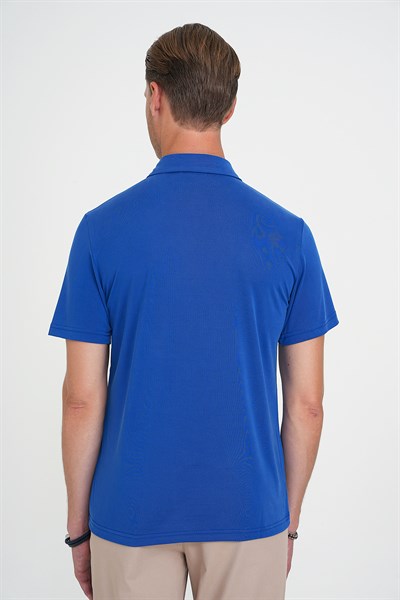 Comfort Fit Modal Karışım Kıvrılmaz Polo Yaka Koyu Mavi Tişört TS 903