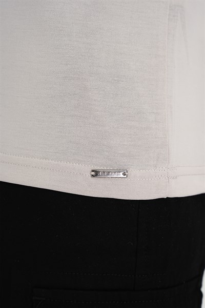 Comfort Fit Modal Karışım Kıvrılmaz Polo Yaka Taş Tişört TS 903