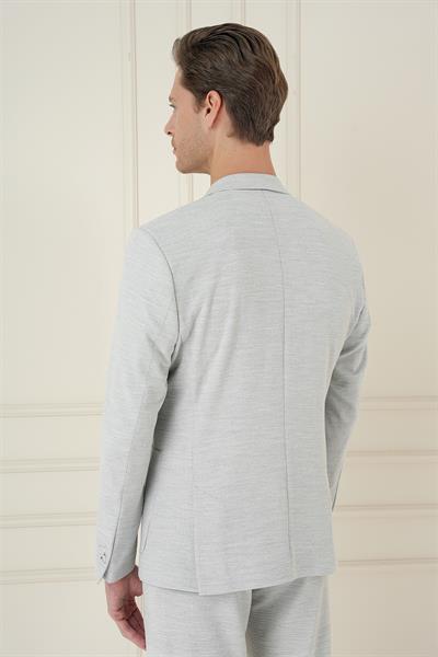 Comfort Fit Mono Yaka Çift Yırtmaç Torba Cep Casual Taş Ceket C 698