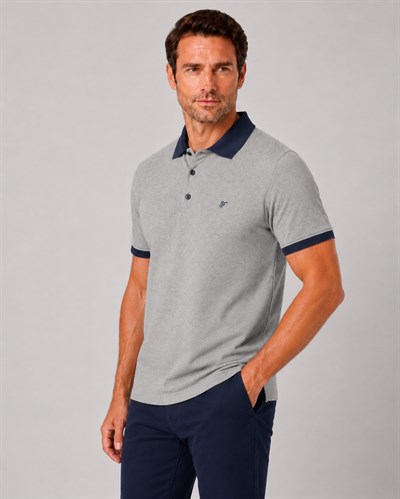 Comfort Fit Rahat Kalıp %100 Pamuk Kıvrılmaz Yaka Bej Lacivert Polo Yaka Tişört TS 931