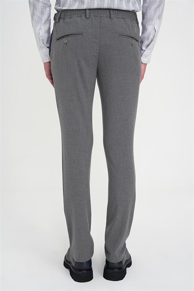 Comfort Fit Rahat Kalıp Beli Lastikli Yandan Tokalı Esnek Açık Gri Jogger Pantolon P 1178