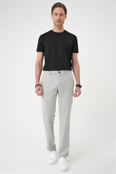 Comfort Fit Rahat Kalıp Beli Lastikli Gri Jogger Pantolon  P 1183