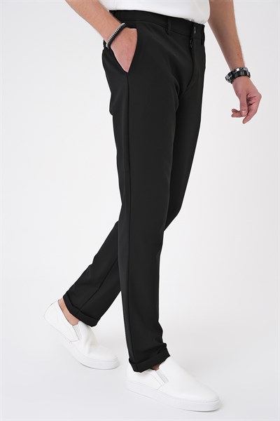 Comfort Fit Rahat Kalıp Beli Lastikli Siyah Jogger Pantolon  P 1183