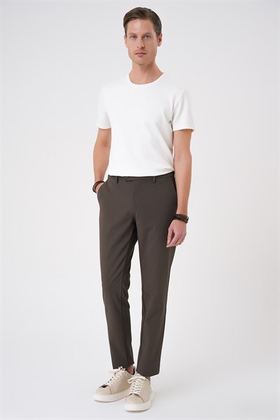 Comfort Fit Rahat Kalıp Beli Lastikli Toprak Jogger Pantolon  P 1184