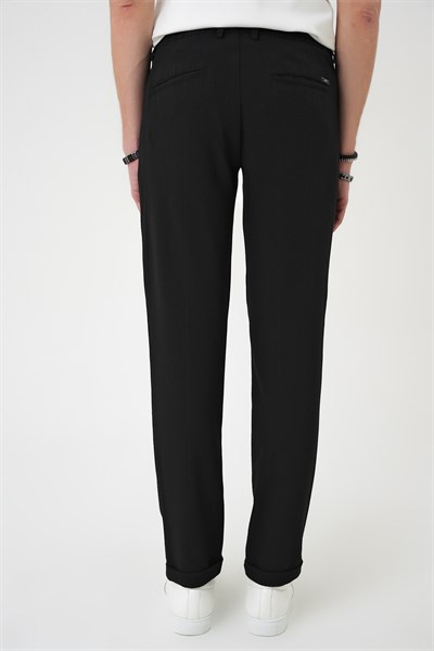 Comfort Fit Rahat Kalıp Beli Lastikli Siyah Jogger Pantolon  P 1179