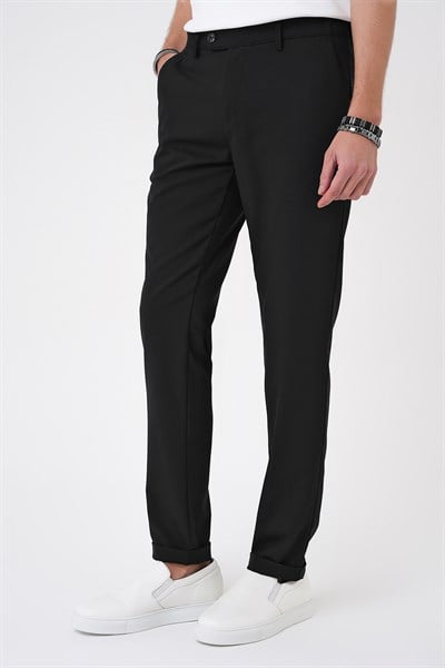 Comfort Fit Rahat Kalıp Beli Lastikli Siyah Jogger Pantolon  P 1184