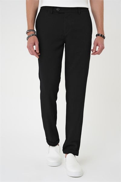 Comfort Fit Rahat Kalıp Beli Lastikli Siyah Jogger Pantolon  P 1179