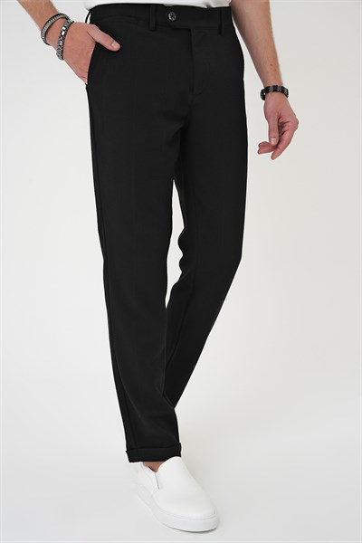 Comfort Fit Rahat Kalıp Beli Lastikli Siyah Jogger Pantolon  P 1179