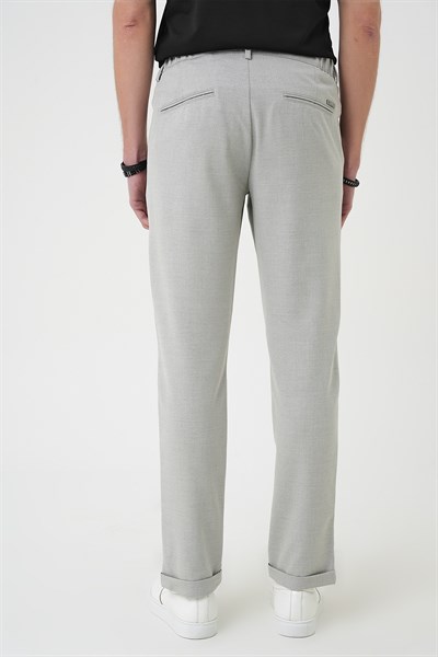 Comfort Fit Rahat Kalıp Beli Lastikli Gri Jogger Pantolon  P 1183