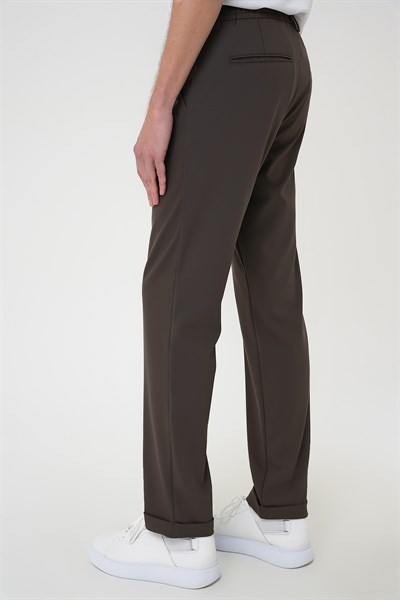 Comfort Fit Rahat Kalıp Beli Lastikli Toprak Jogger Pantolon  P 1185
