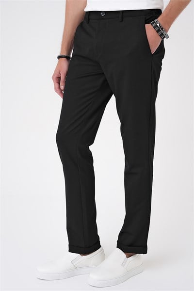 Comfort Fit Rahat Kalıp Beli Lastikli Siyah Jogger Pantolon  P 1183