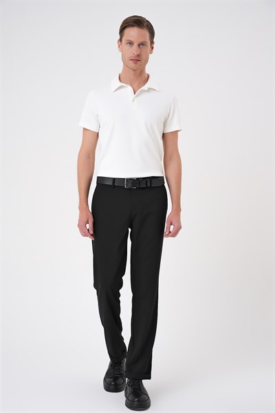 Comfort Fit Rahat Kalıp Beli Lastikli Siyah Jogger Pantolon  P 1185