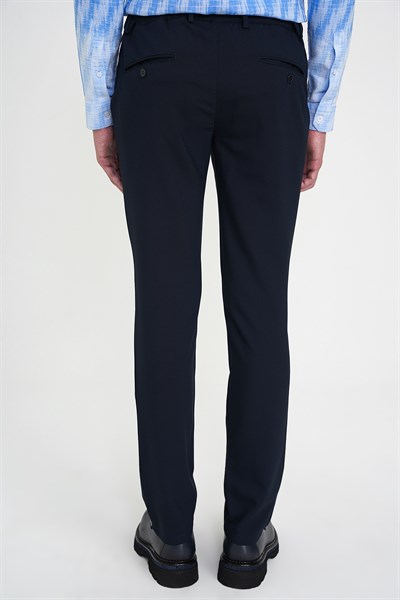 Comfort Fit Rahat Kalıp Beli Lastikli Yandan Tokalı Esnek Lacivert Jogger Pantolon P 1178