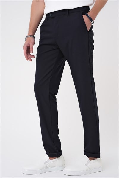 Comfort Fit Rahat Kalıp Beli Lastikli Lacivert Jogger Pantolon  P 1184