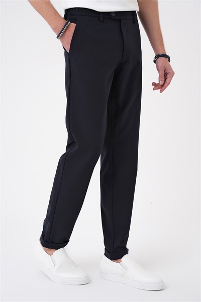 Comfort Fit Rahat Kalıp Beli Lastikli Lacivert Jogger Pantolon  P 1184