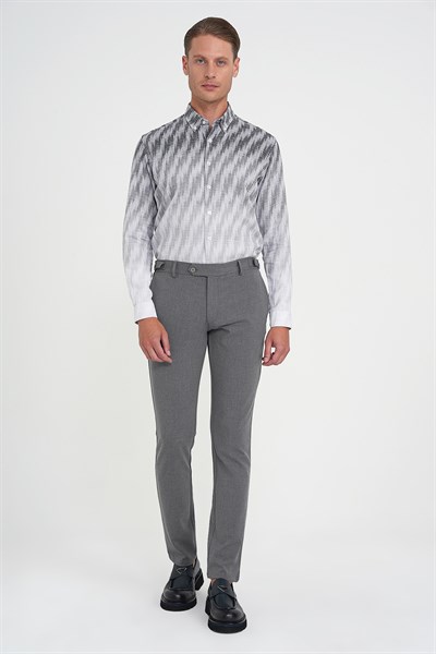 Comfort Fit Rahat Kalıp Beli Lastikli Yandan Tokalı Esnek Açık Gri Jogger Pantolon P 1178
