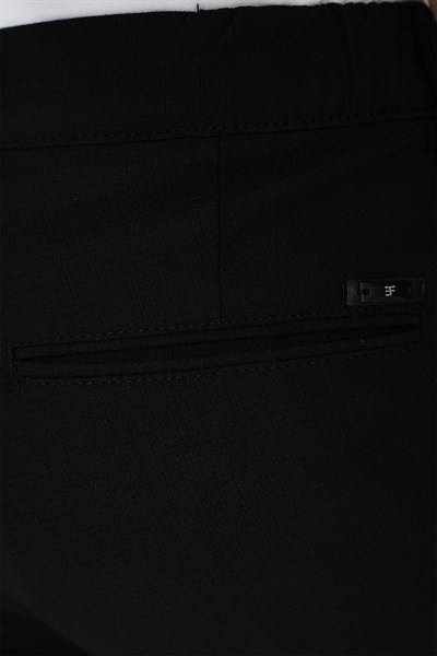 Comfort Fit Rahat Kalıp Beli Lastikli Dokulu Siyah Jogger Pantolon  P 1192