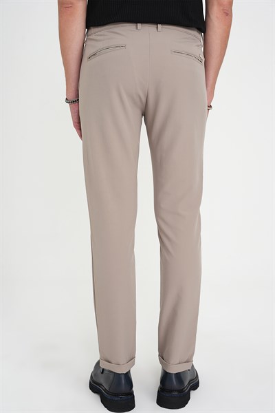 Comfort Fit Rahat Kalıp Beli Lastikli Esnek Vizon Spor Pantolon P 1189