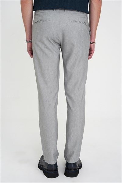 Comfort Fit Rahat Kalıp Beli Lastikli Dokulu Gri Jogger Pantolon  P 1192