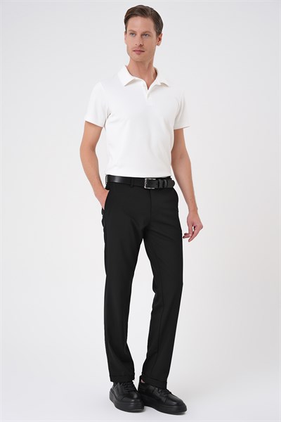 Comfort Fit Rahat Kalıp Beli Lastikli Siyah Jogger Pantolon  P 1185