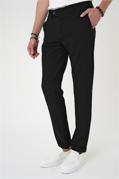 Comfort Fit Rahat Kalıp Beli Lastikli Siyah Jogger Pantolon  P 1179