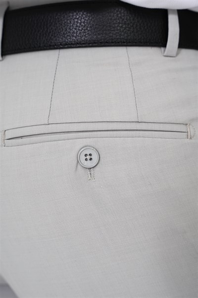 Comfort Fit Rahat Kalıp Esnek %97 Yün Klasik Düz Taş Kumaş Pantolon P 1191