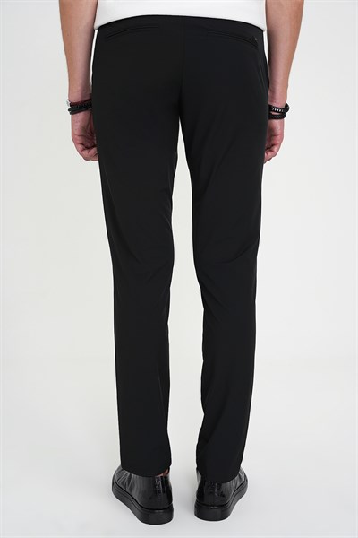 Comfort Fit Rahat Kalıp Esnek Pamuklu Spor Siyah Pantolon P 1190