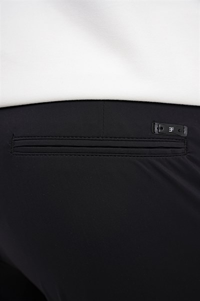 Comfort Fit Rahat Kalıp Esnek Spandex Kumaş Düz Siyah Jogger Pantolon P 1187