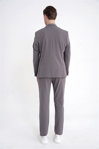 Comfort Fit Rahat Kalıp Yan Cep Pamuklu Dokulu Vizon Pantolon P 1219