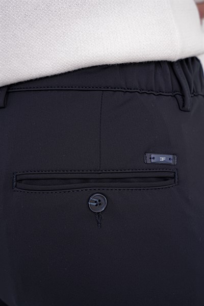 Comfort Fit Rahat Kalıp Yan Cepli Esnek Pamuklu Lacivert Pantolon P 1207