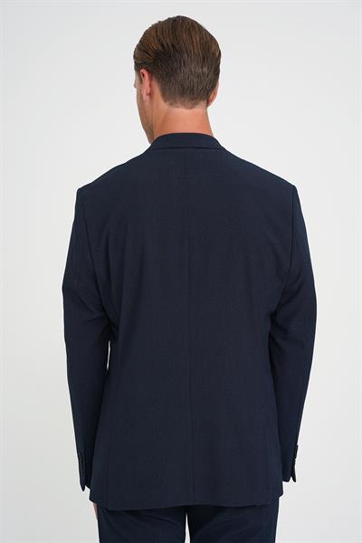 Comfort Fit Torba Cep Esnek Pamuklu Lacivert Ceket C 713