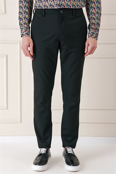 Comfort Fit Yan Cep Beli Lastikli Esnek Pamuk Siyah Jogger Pantolon P 1143