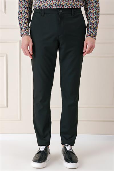 Comfort Fit Yan Cep Beli Lastikli Esnek Pamuk Siyah Jogger Pantolon P 1143