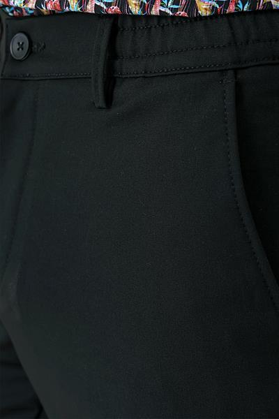 Comfort Fit Yan Cep Beli Lastikli Esnek Pamuk Siyah Jogger Pantolon P 1143