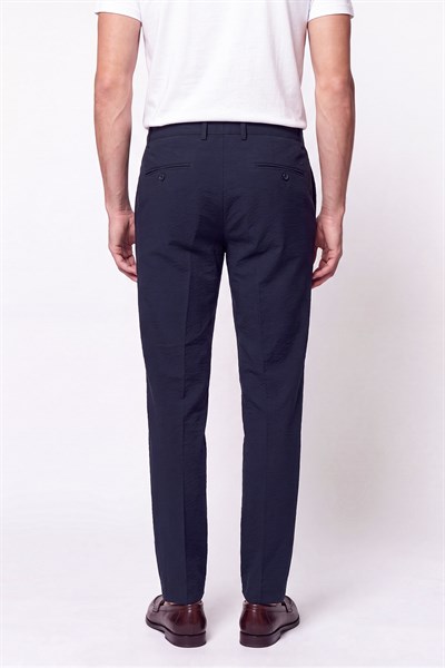 Comfort Fit Yan Cep Esnek Pamuklu Lacivert Jogger Pantolon P 1190