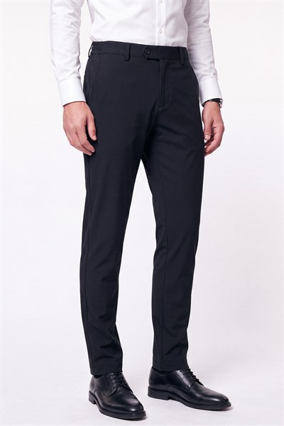 Comfort Fit Yan Cepli Beli Lastikli Esnek Pamuk Siyah Jogger Pantolon P 1223
