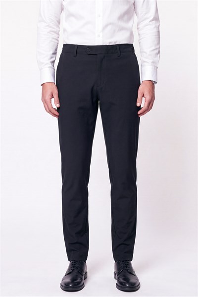 Comfort Fit Yan Cepli Beli Lastikli Esnek Pamuk Siyah Jogger Pantolon P 1223