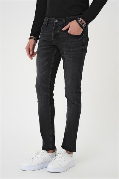 Denim 130 Slim Fit Beş Cepli Likralı Yıkamalı Siyah Jean Pantolon