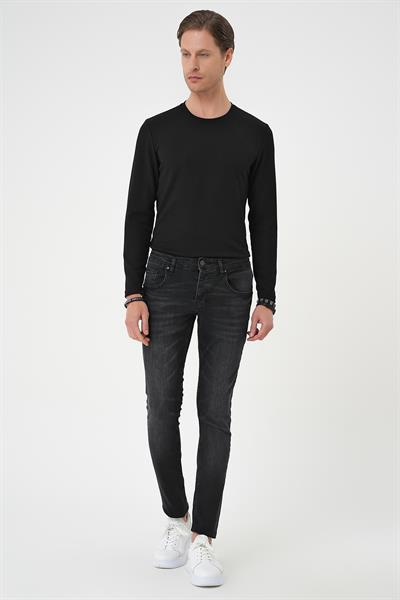 Denim 130 Slim Fit Beş Cepli Likralı Yıkamalı Siyah Jean Pantolon