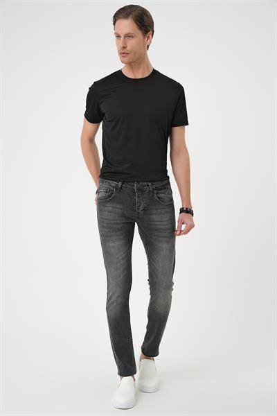 Denim 132 Slim Fit Beş Cepli Likralı Yıkamalı Antrasit Jean Pantolon