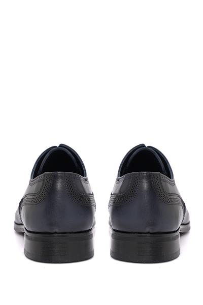 Deri Neolit Tabanlı Bağcıklı Klasik Lacivert Ayakkabı 2025-1