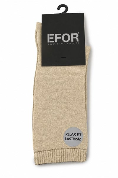 Esnek Nefes Alan Relaxed Lastiksiz Bej Erkek Çorap 