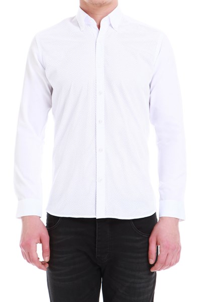 G 1397 Slim Fit Beyaz Spor Gömlek