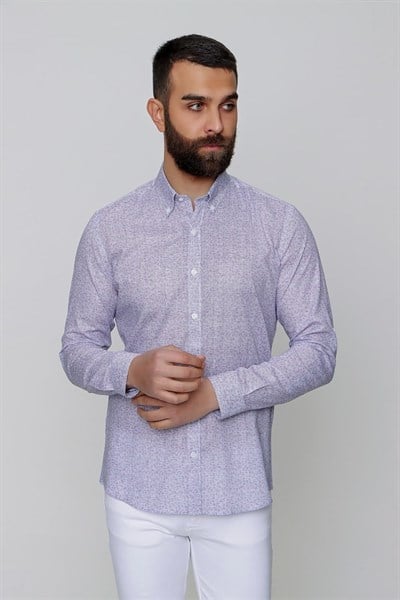 G 1472 Slim Fit Beyaz Spor Gömlek